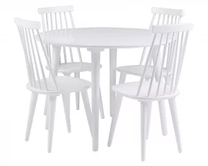 Lotta pöytä ja 4 Lotta tuolia valkoinen