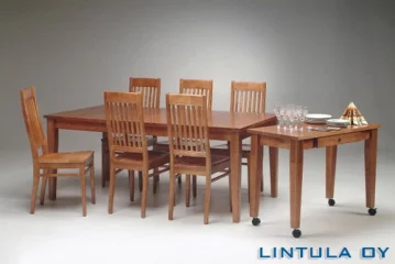 Björkman pöytä 90x180 + 6 Björkman tuolia