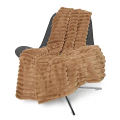 Skinnwille Stripy torkkupeitto - Cognac