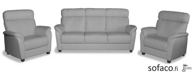 Flamingo 3-ist. sohva ja 2 tuolia nahka/kn