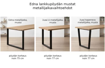 Edna tammipöytä 140x90 cm ja 4 Diana tuolia